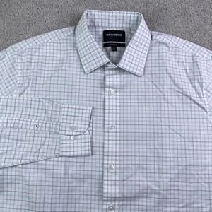 Bonobos White Button-Down Shirt with Light Blue and Light Purple Check